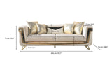 Anica Ivory Velvet Living Room Set (Sofa & Loveseat)