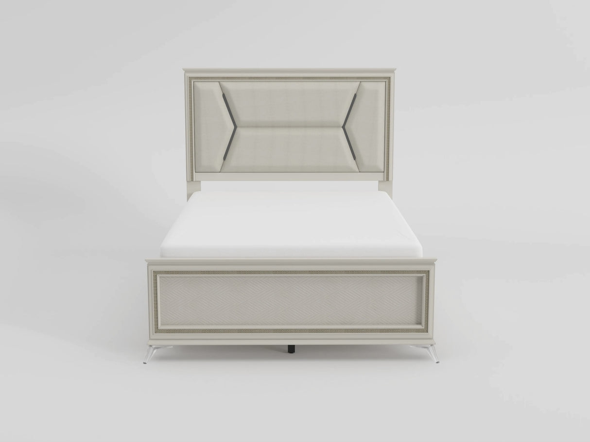 Audra White California King Panel Bed from Homelegance - Luna Furniture