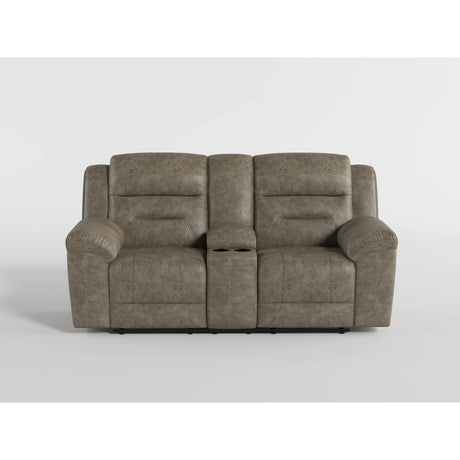 Hazen Brown Microfiber Double Reclining Loveseat with Center Console from Homelegance - Luna Furniture