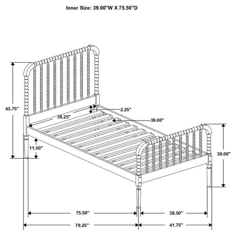 Jones White Twin Bed from Coaster - Luna Furniture