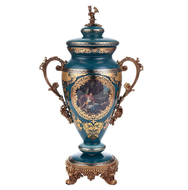 HD-4016S Bronze/Deep Aegean Blue/Gold Urn