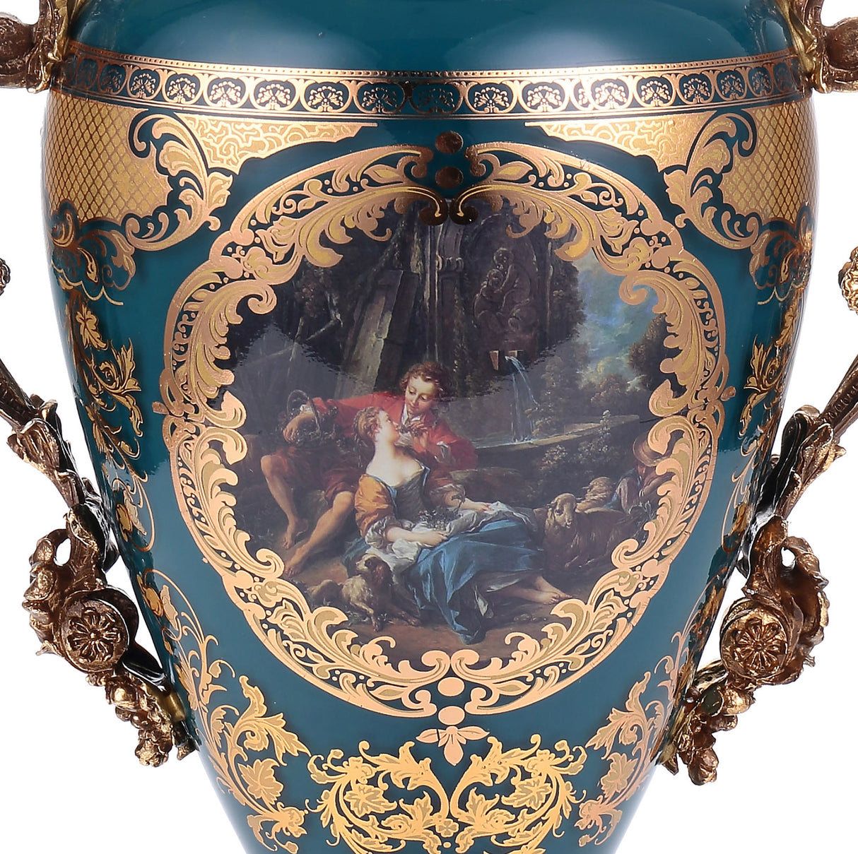 HD-4016S Bronze/Deep Aegean Blue/Gold Urn from Homey Design - Luna Furniture