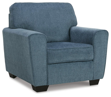 Cashton Blue Chair and Ottoman from Ashley Furniture - Luna Furniture