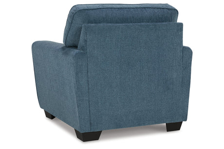 Cashton Blue Chair and Ottoman from Ashley - Luna Furniture