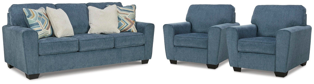 Cashton Blue Sofa and 2 Chairs from Ashley - Luna Furniture