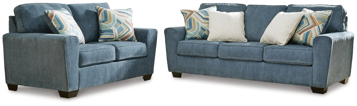 Cashton Sofa and Loveseat in Blue from Ashley Furniture - Luna Furniture