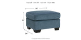 Cashton Sofa, Loveseat, Chair and Ottoman in Blue from Ashley Furniture - Luna Furniture