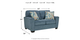 Cashton Sofa, Loveseat, Chair and Ottoman in Blue from Ashley Furniture - Luna Furniture