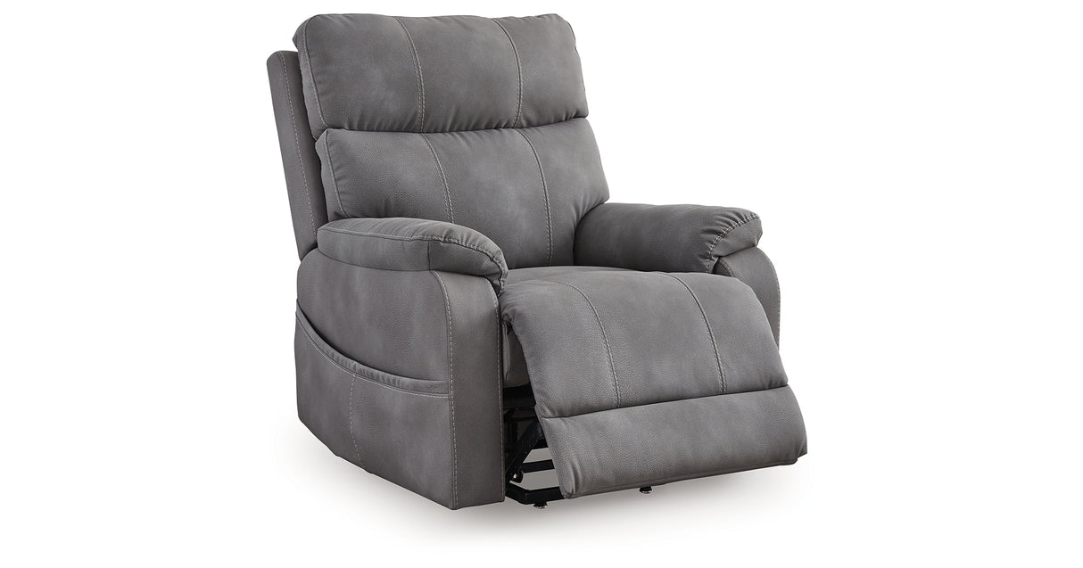 Next-Gen Durapella Slate Power Lift Recliner from Ashley Furniture - Luna Furniture