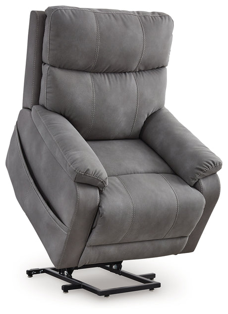 Next-Gen Durapella Slate Power Lift Recliner from Ashley - Luna Furniture