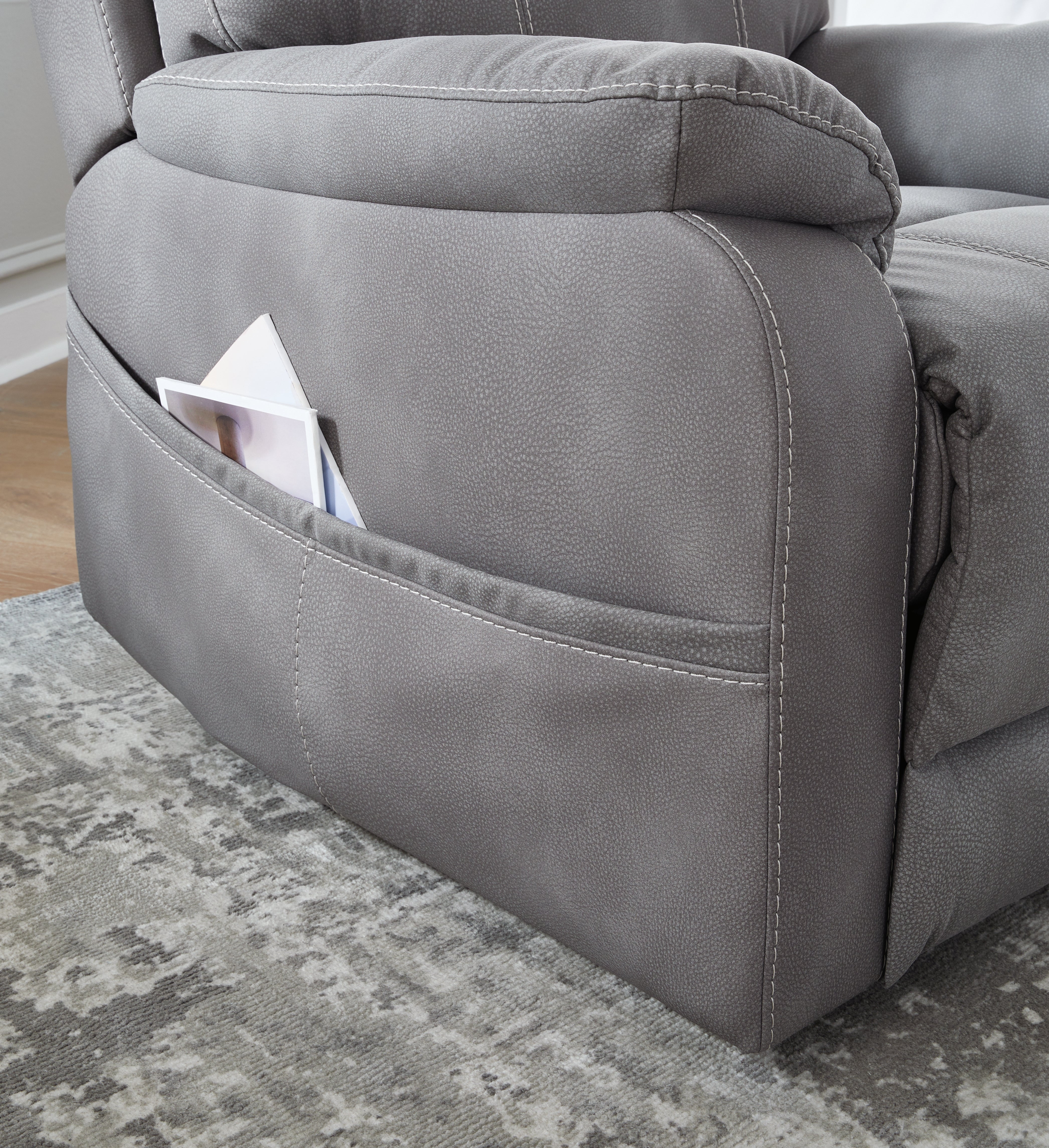 Next-Gen Durapella Slate Power Lift Recliner - Luna Furniture