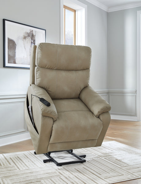 Next-Gen Durapella Sand Power Lift Recliner from Ashley Furniture - Luna Furniture
