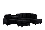 Sion Black Reversible Sectional with Storage Ottoman from Happy Homes - Luna Furniture