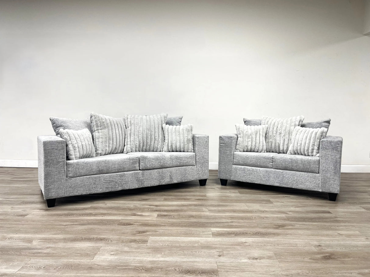 Monroe Neo Gray Sofa and Loveseat from Happy Homes - Luna Furniture