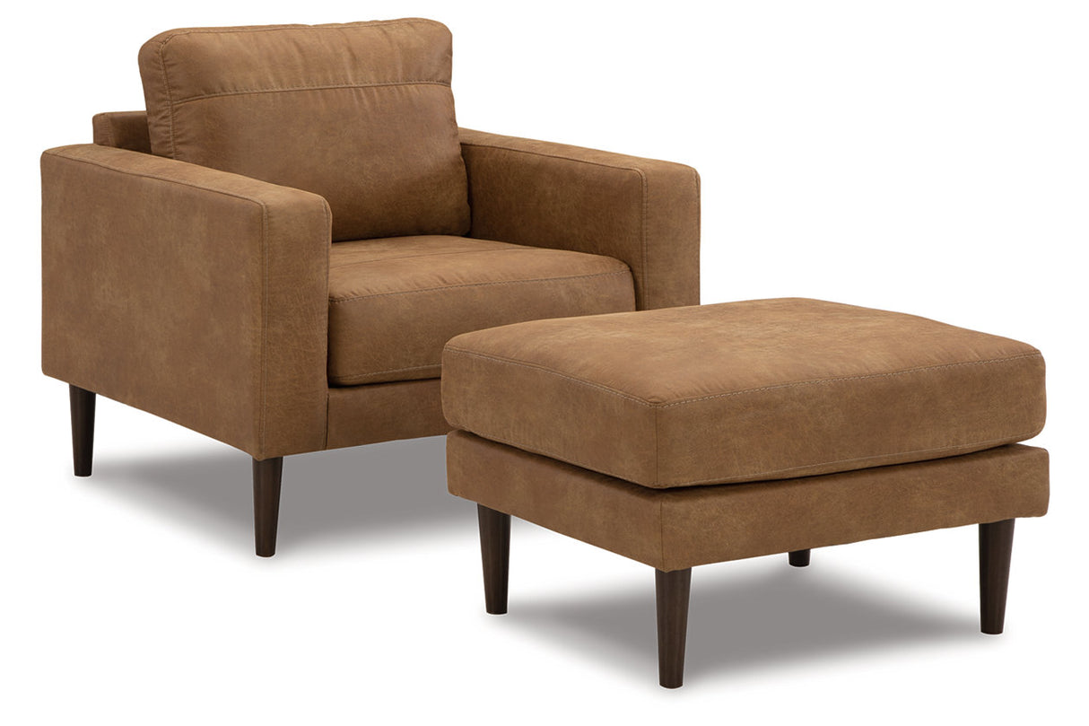 Telora Caramel Chair and Ottoman from Ashley - Luna Furniture