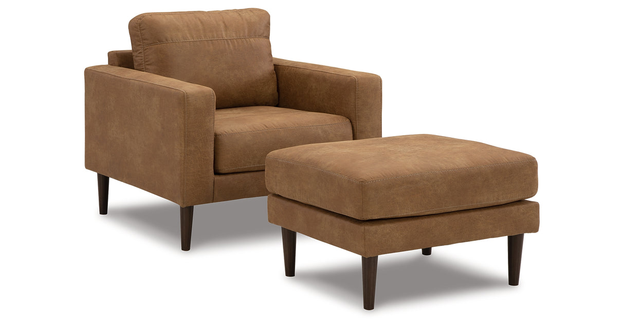 Telora Chair and Ottoman in Caramel from Ashley Furniture - Luna Furniture