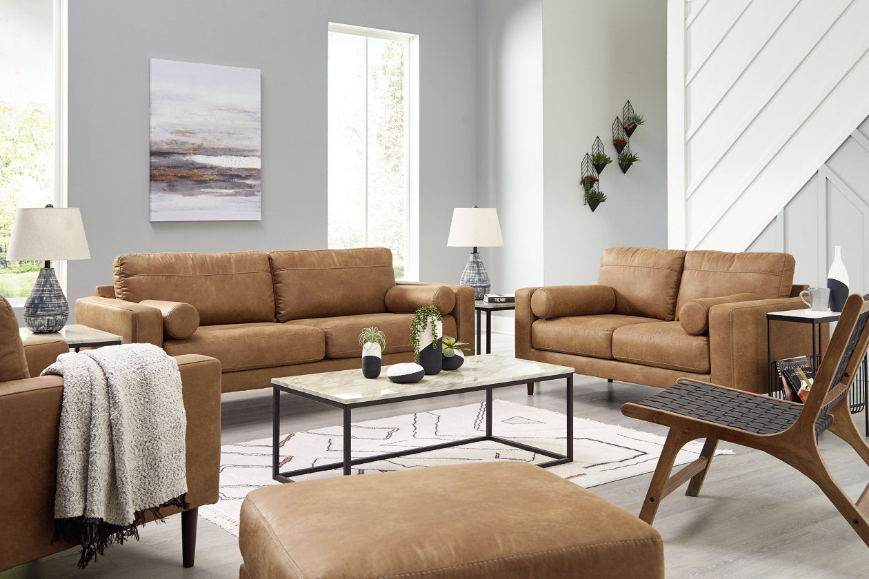 Telora Caramel Sofa, Loveseat, Chair and Ottoman from Ashley - Luna Furniture