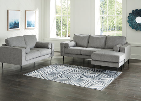 Hazela Charcoal Sofa Chaise and Loveseat from Ashley Furniture - Luna Furniture