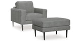 Hazela Chair and Ottoman in Charcoal from Ashley Furniture - Luna Furniture