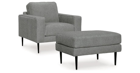 Hazela Chair and Ottoman in Charcoal from Ashley - Luna Furniture