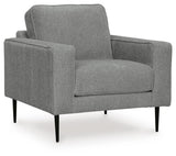 Hazela Charcoal Chair and Ottoman from Ashley Furniture - Luna Furniture