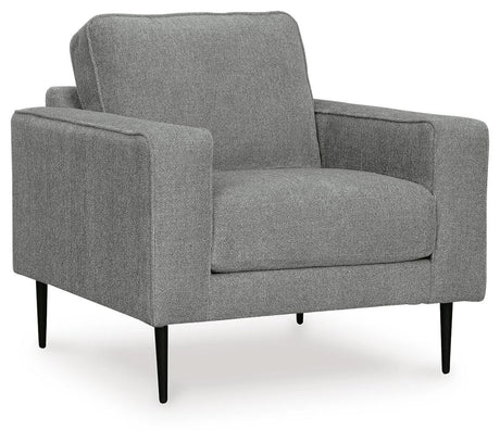 Hazela Charcoal Chair and Ottoman from Ashley Furniture - Luna Furniture