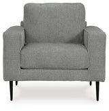 Hazela Charcoal Chair and Ottoman from Ashley Furniture - Luna Furniture