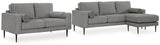 Hazela Charcoal Sofa Chaise and Loveseat from Ashley Furniture - Luna Furniture