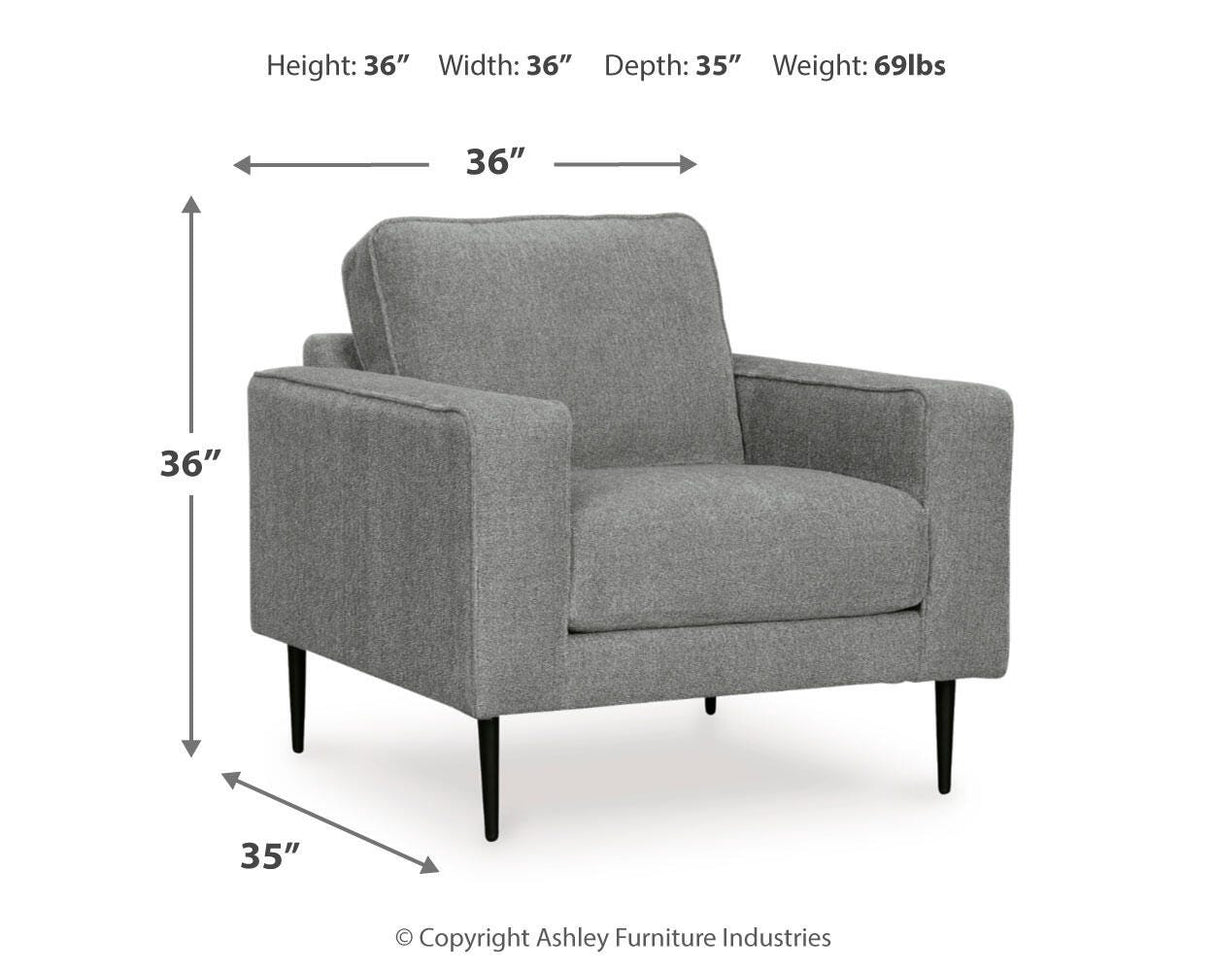 Hazela Charcoal Chair and Ottoman from Ashley Furniture - Luna Furniture