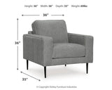 Hazela Charcoal Chair and Ottoman from Ashley Furniture - Luna Furniture