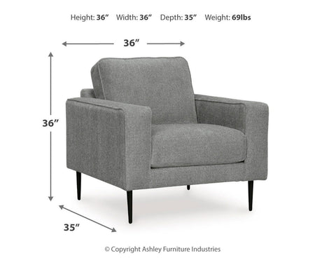 Hazela Charcoal Chair and Ottoman from Ashley Furniture - Luna Furniture