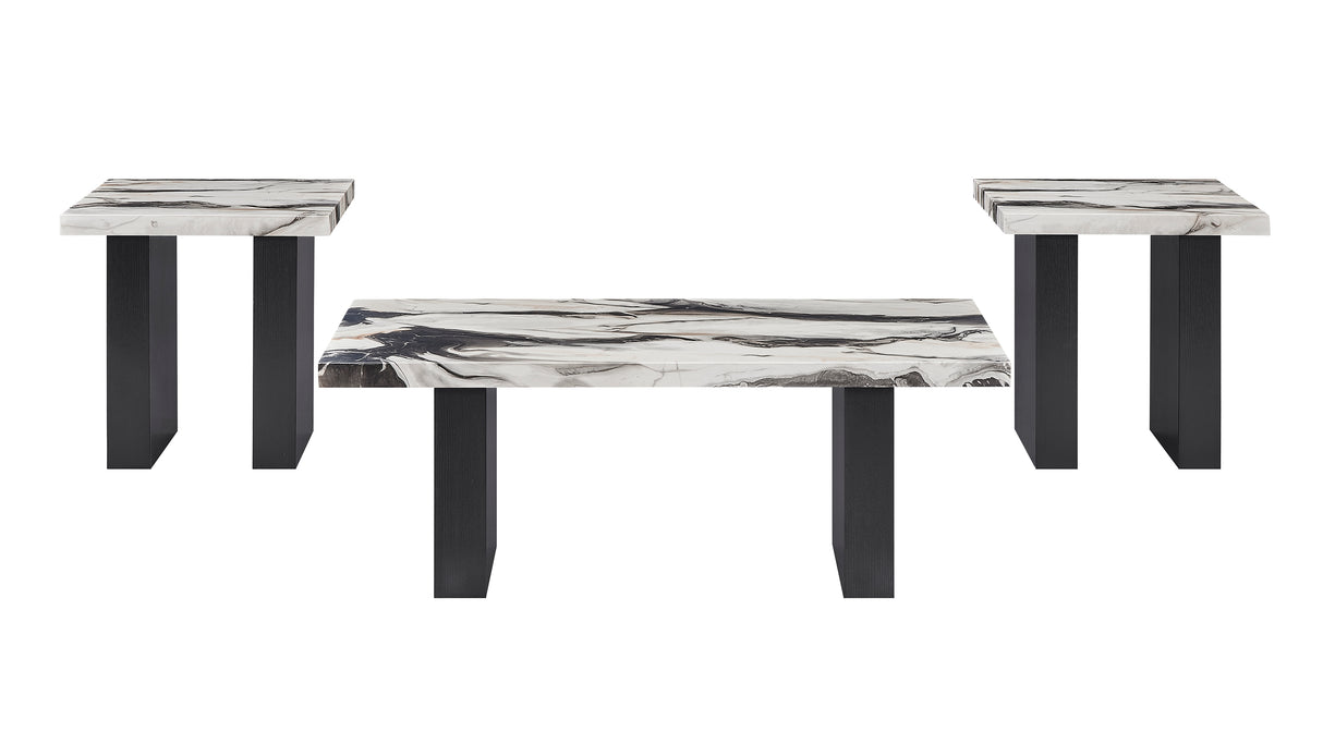 Vega Multi-Color Faux Marble 3-Piece Cocktail Set from Crown Mark - Luna Furniture