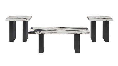 Vega Multi-Color Faux Marble 3-Piece Cocktail Set from Crown Mark - Luna Furniture