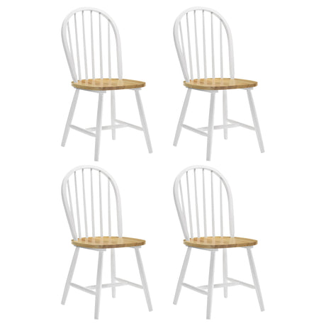 Cinder Natural Brown and White Windsor Side Chairs, Set of 4 from Coaster - Luna Furniture