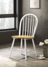 Cinder Natural Brown and White Windsor Side Chairs, Set of 4 from Coaster - Luna Furniture