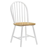 Cinder Natural Brown and White Windsor Side Chairs, Set of 4 from Coaster - Luna Furniture