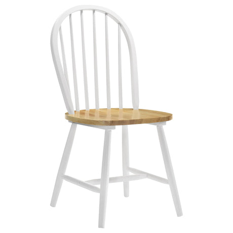 Cinder Natural Brown and White Windsor Side Chairs, Set of 4 from Coaster - Luna Furniture