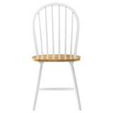 Cinder Natural Brown and White Windsor Side Chairs, Set of 4 from Coaster - Luna Furniture