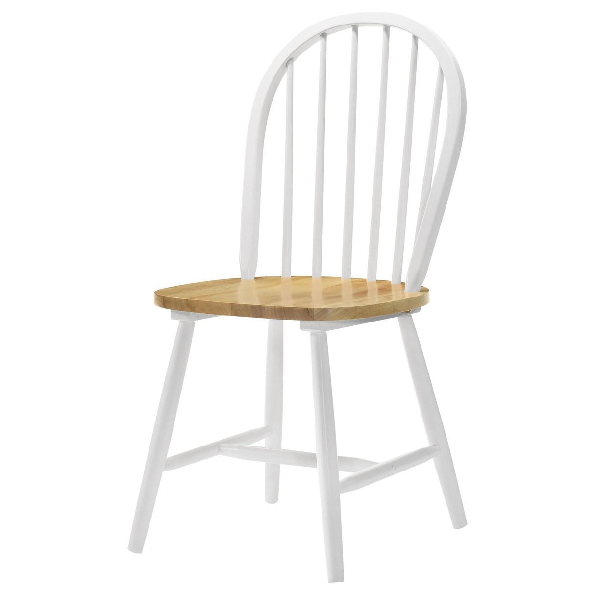 Cinder Natural Brown and White Windsor Side Chairs, Set of 4 from Coaster - Luna Furniture