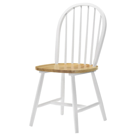 Cinder Natural Brown and White Windsor Side Chairs, Set of 4 from Coaster - Luna Furniture