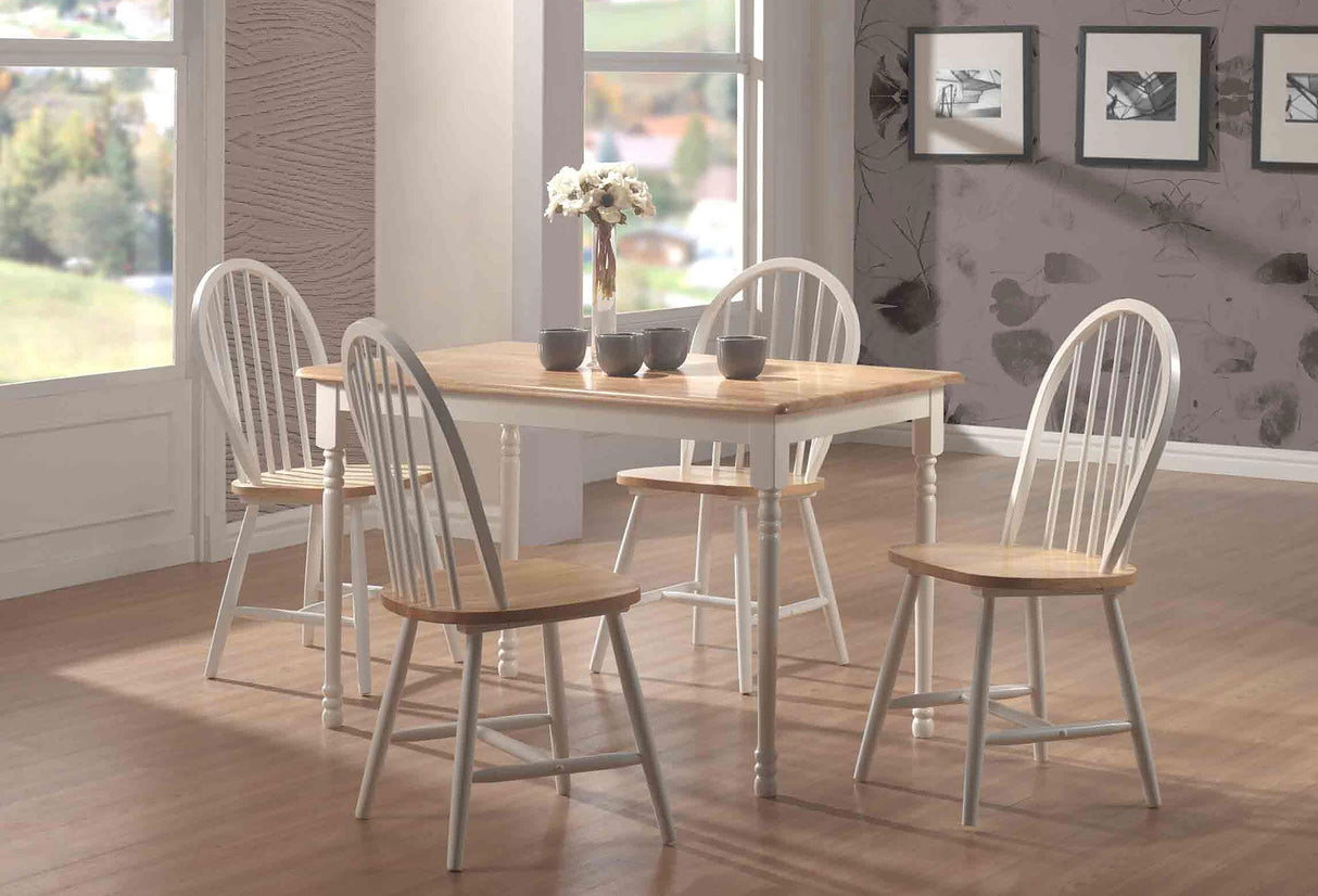 Cinder Natural Brown and White Windsor Side Chairs, Set of 4 from Coaster - Luna Furniture