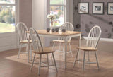 Cinder Natural Brown and White Windsor Side Chairs, Set of 4 from Coaster - Luna Furniture