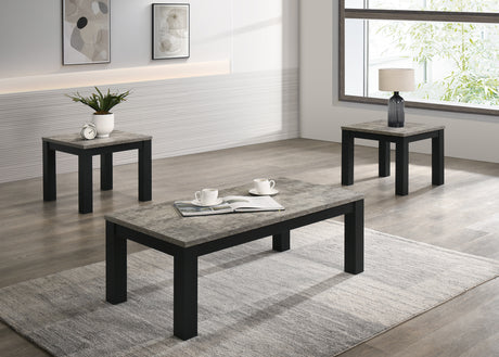Theo Concrete/Black 3-Piece Cocktail Set from Crown Mark - Luna Furniture