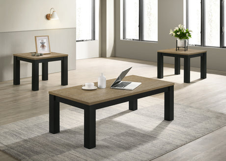 Theo Natural/Black 3-Piece Cocktail Set from Crown Mark - Luna Furniture