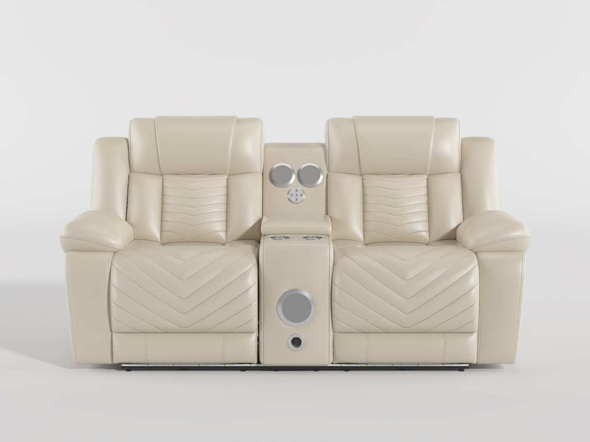 Huron Gray Power Double Reclining Sofa from Homelegance - Luna Furniture