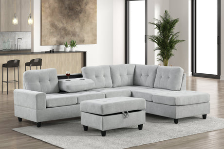 Sion Gray Reversible Sectional with Storage Ottoman from Happy Homes - Luna Furniture