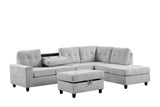 Sion Gray Reversible Sectional with Storage Ottoman from Happy Homes - Luna Furniture