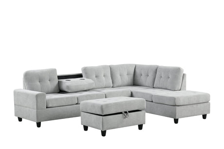 Sion Gray Reversible Sectional with Storage Ottoman from Happy Homes - Luna Furniture
