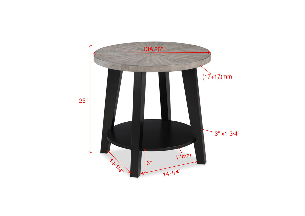 Mathis Gray/Black 3-Piece Coffee Table Set