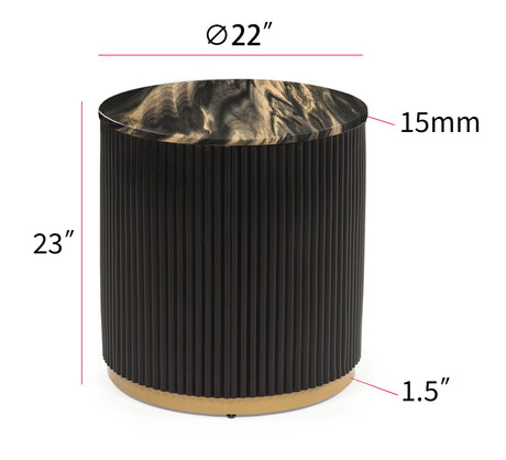 Kara Gold/Black End Table from Crown Mark - Luna Furniture
